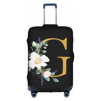 Flower Lette M Black Luggage Cover Elastic Washable Stretch Suitcase Protector Travel Suitcase Cover for Kid and Adult XL (29-32 inch suitcase)