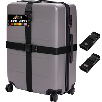 GORILLA GRIP Heavy Duty Luggage Straps for Suitcase, 4 Pack, Orange