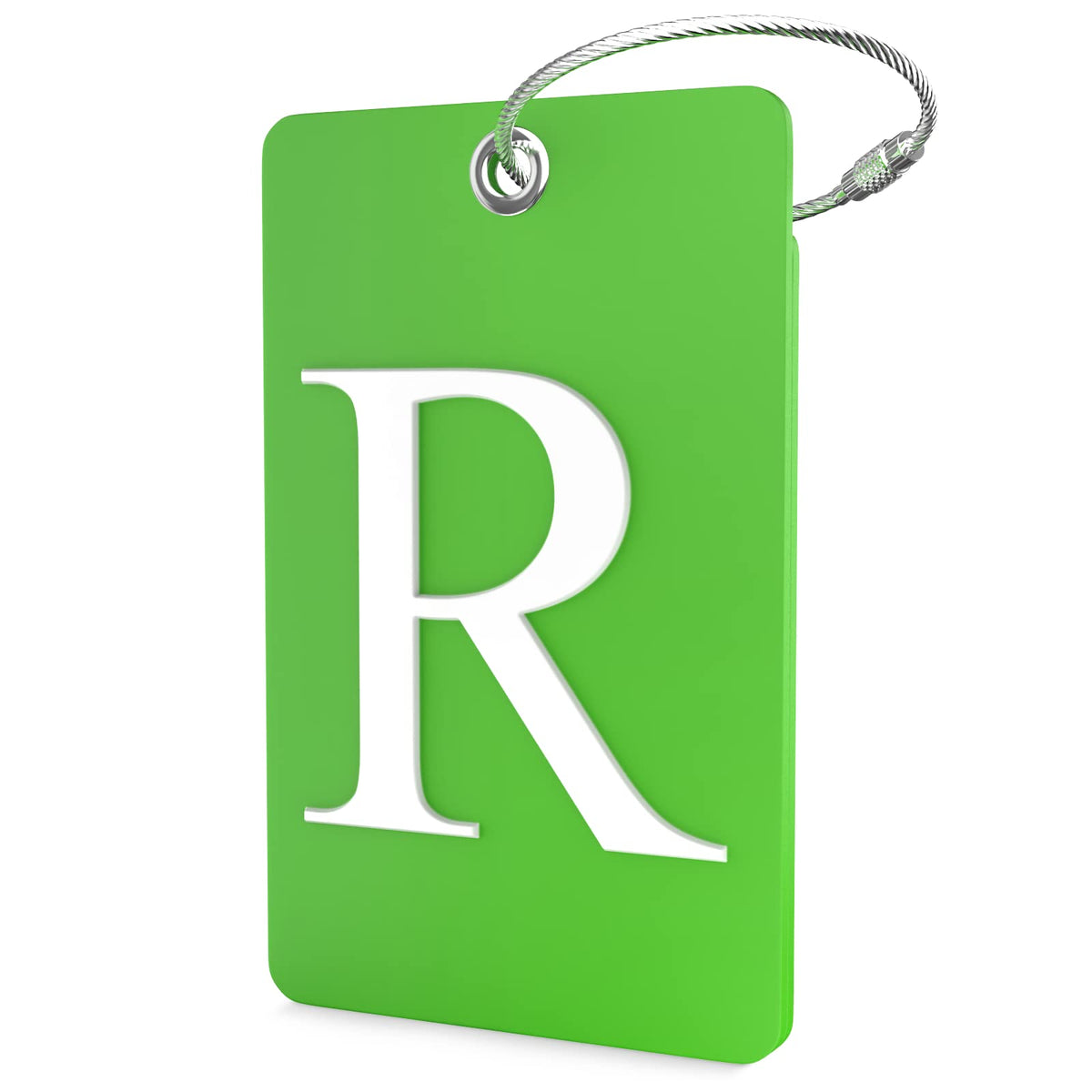 Shacke Luggage Tag for Suitcases – Initial Letter L, Bendable (Green)