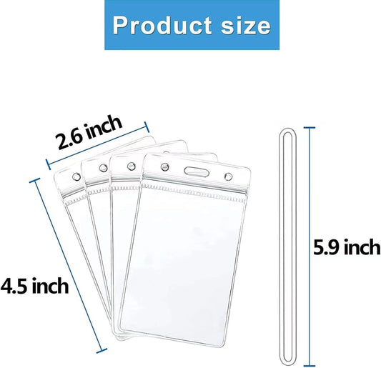 100 Pack Clear Luggage Tags Bag Tags Holder Identification ID Card Badge Holder with Luggage Tag Loop Straps for Business Travel and Office Supplies
