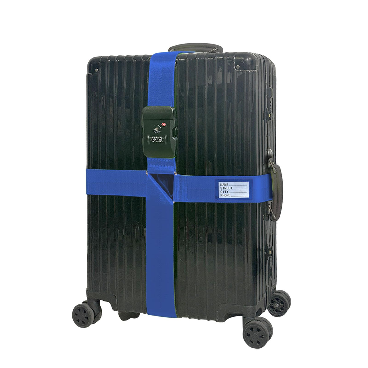 Luggage Straps TSA Approved with Lock,Suitcase Straps with Tags Purple1Pack