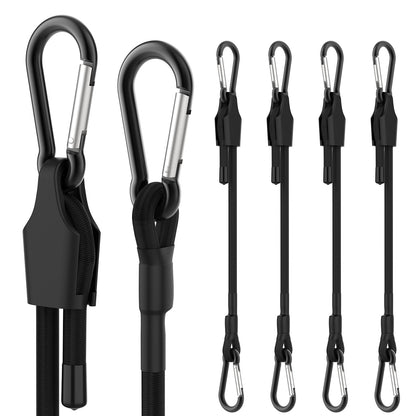 SDTC Tech 12 Inch Adjustable Bungee Cords with Carabiner Hooks