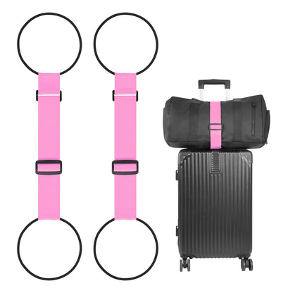 BILIONE Adjustable Luggage Connector Straps for Suitcases 2-Pack (Black)