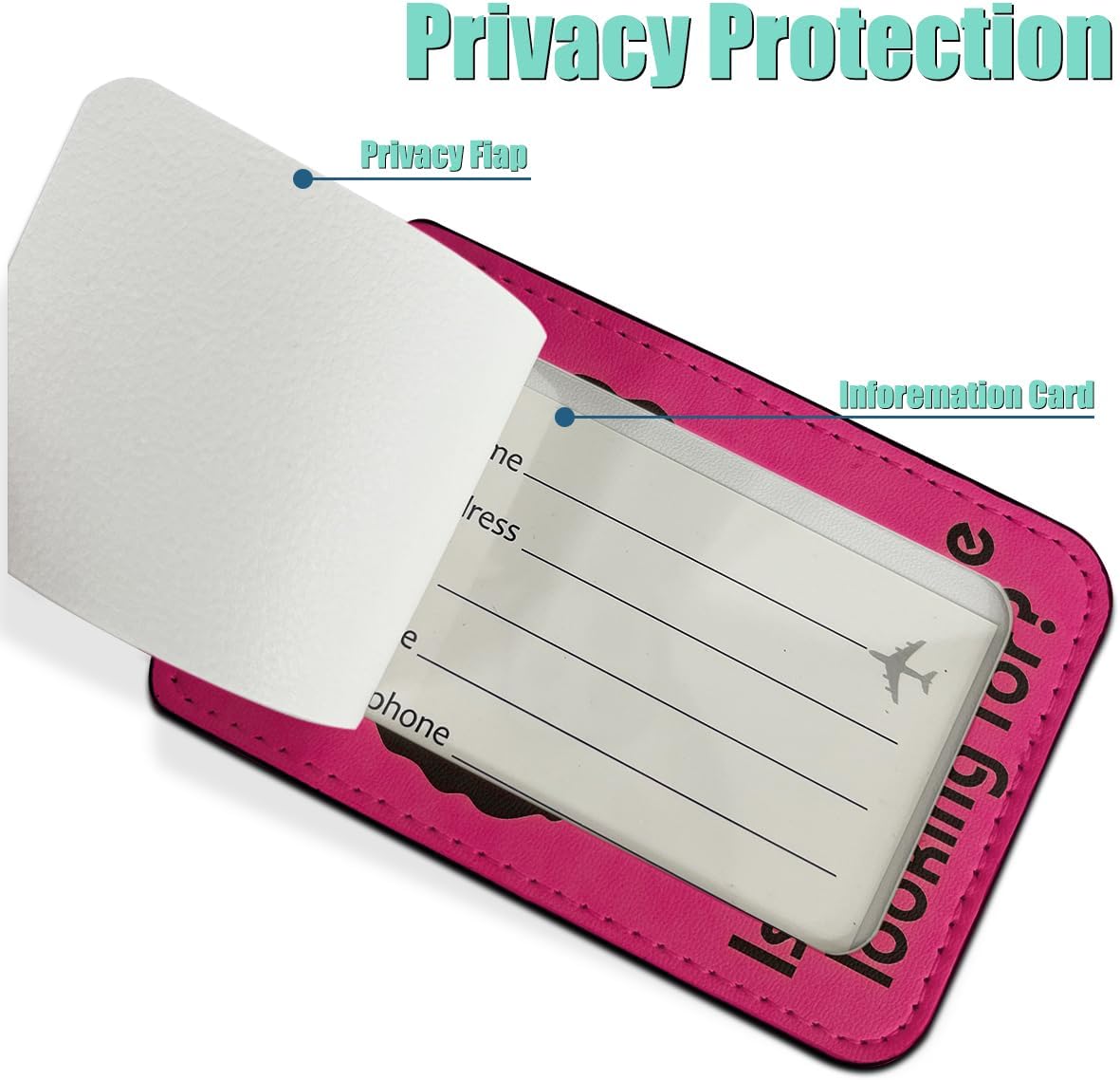 2 Pcs Funny Luggage Tag, Suitcase Tags with Privacy Flap and Metal Loop