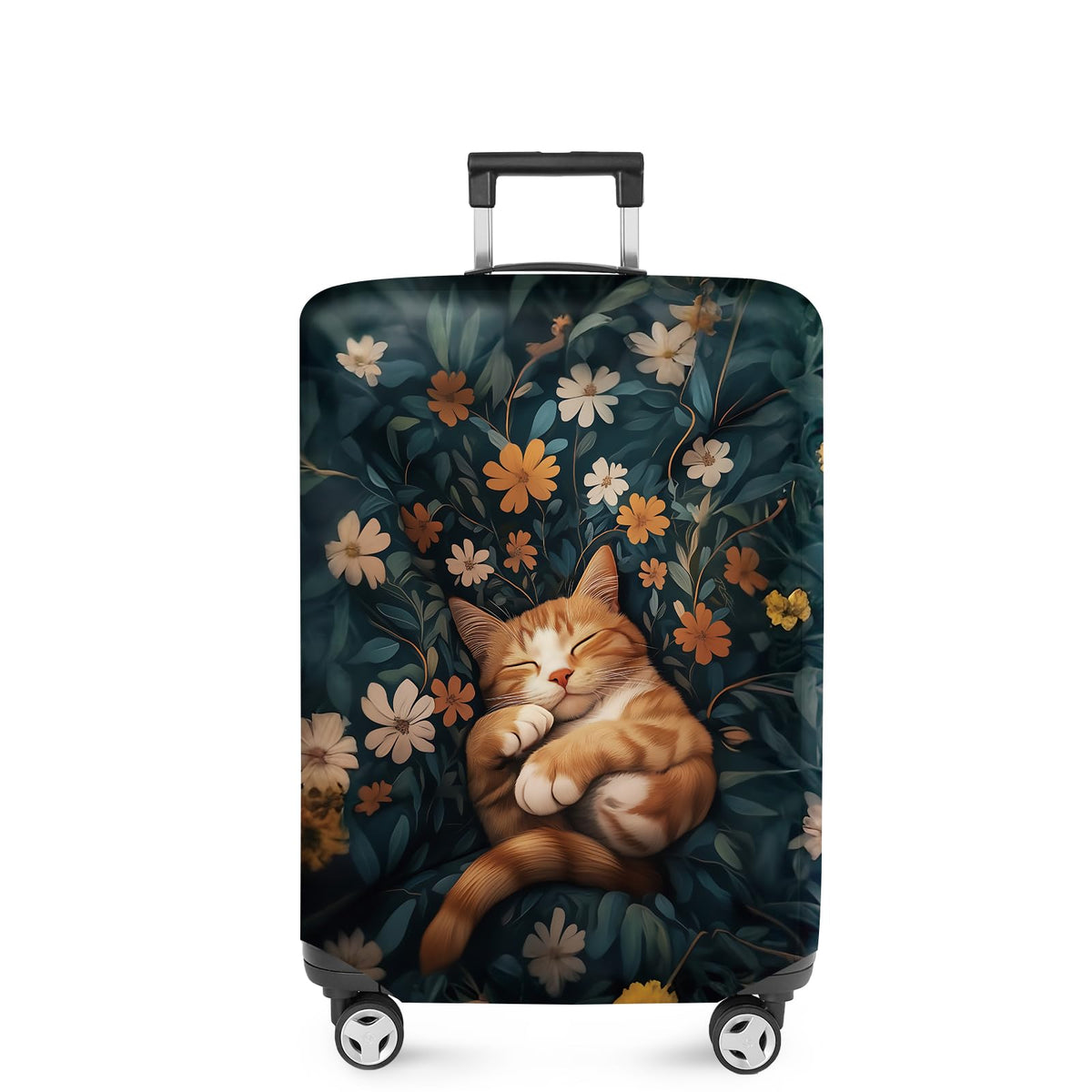 ANNA QUEEN Panda Family Luggage Cover, Cute Panda Design Suitcase Protector, Stretchable Washable Travel Sleeve for 28-30 Inch Luggage