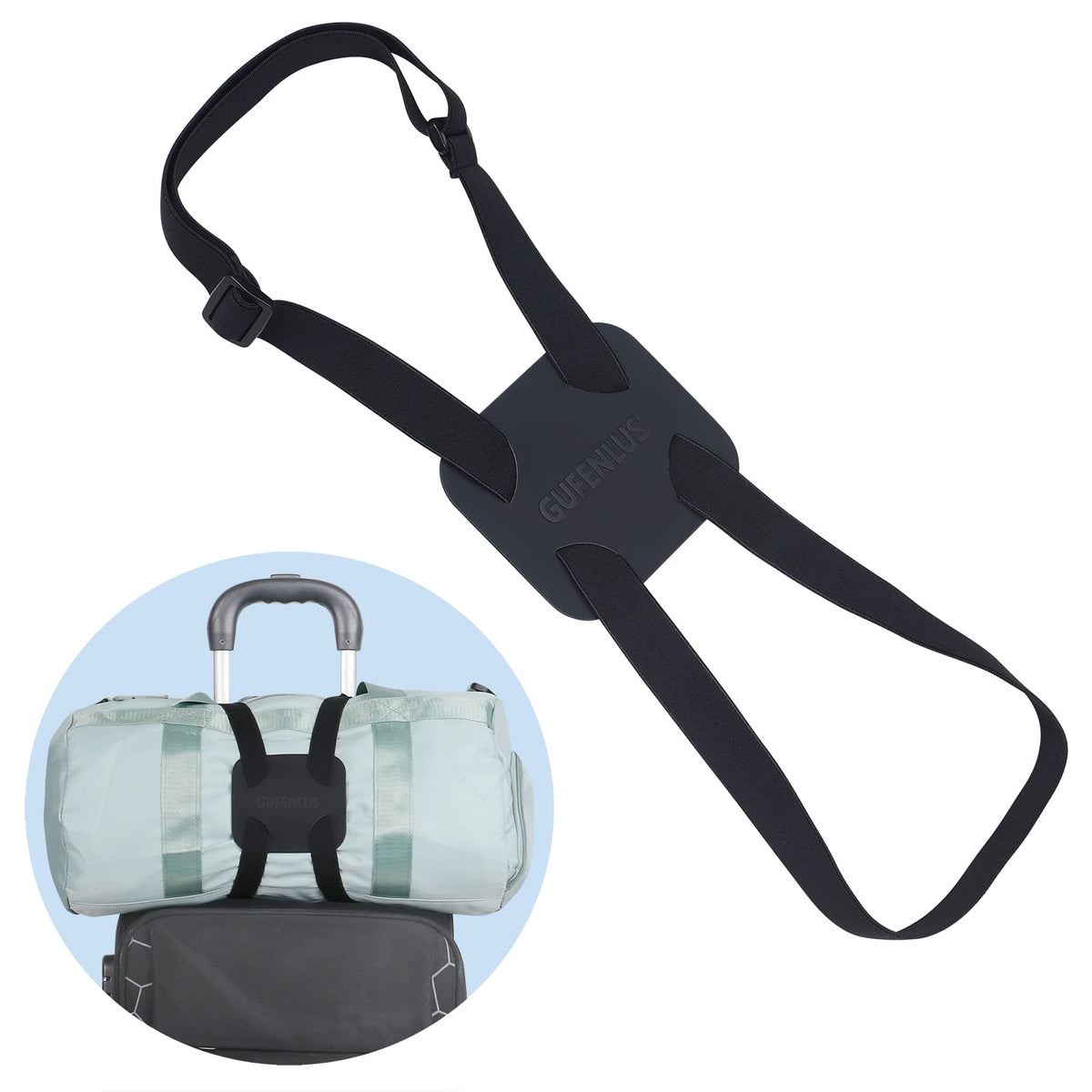 Luggage Bungee Luggage Straps for suitcases，Bag Bungee for Luggage，Adjustable Size Luggage Straps and Elastic Travel Accessories- 2 Pack (Black-2)