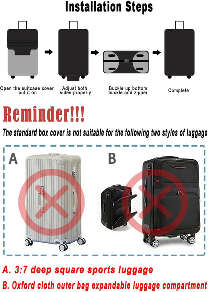 KirGiabo Suitcase Covers for Luggage Luggage Cover Protector,Red,M