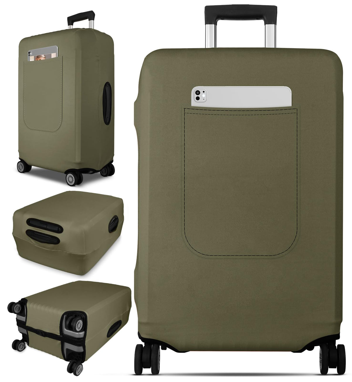 Slohif Luggage Cover for Suitcase Tsa Approved Protector - Luggage Sleeve Suit Case Cover Travel Stretch Large Baggage Case Protective Washable Fit 28-30 Inch Black