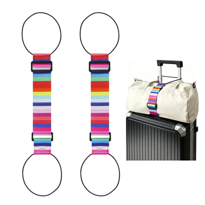 2 Pack Multi Use Strong Adjustable Luggage Connector Straps for Suitcases