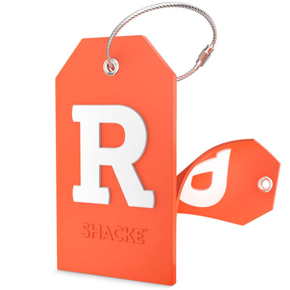 Shacke Initial Luggage Tag with Privacy Cover & Steel Loop (Aqua Teal, P)