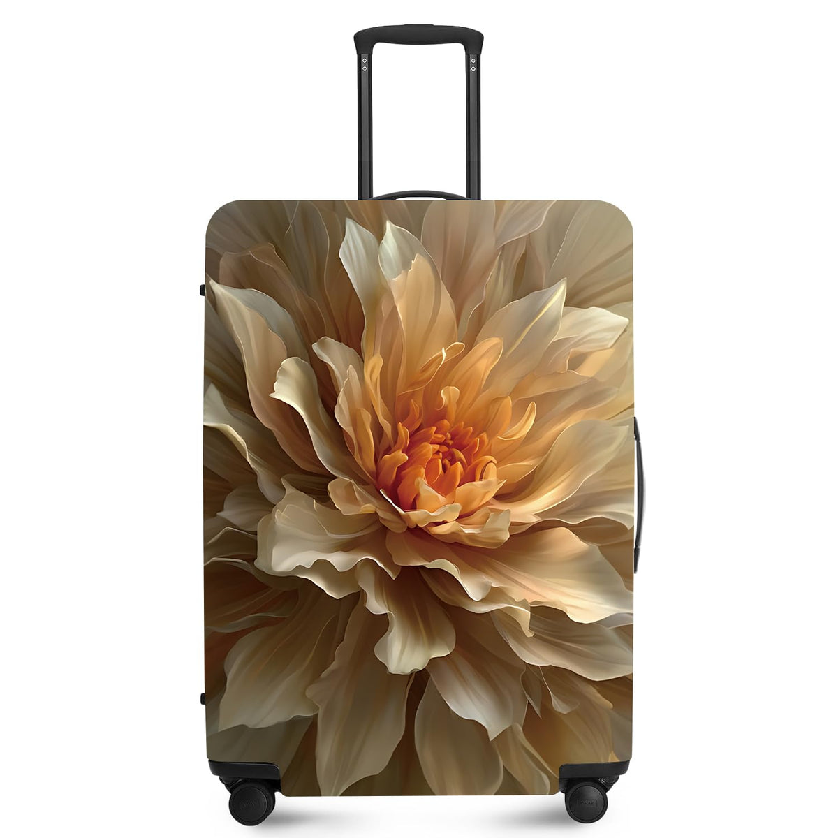 FOREVER QUEEN Blue Gold Luxury Marble Luggage Cover Suitcase Protector Suitcase Cover Anti-Scratch,Stretchable Bag Cover Washable Durable Polyester
