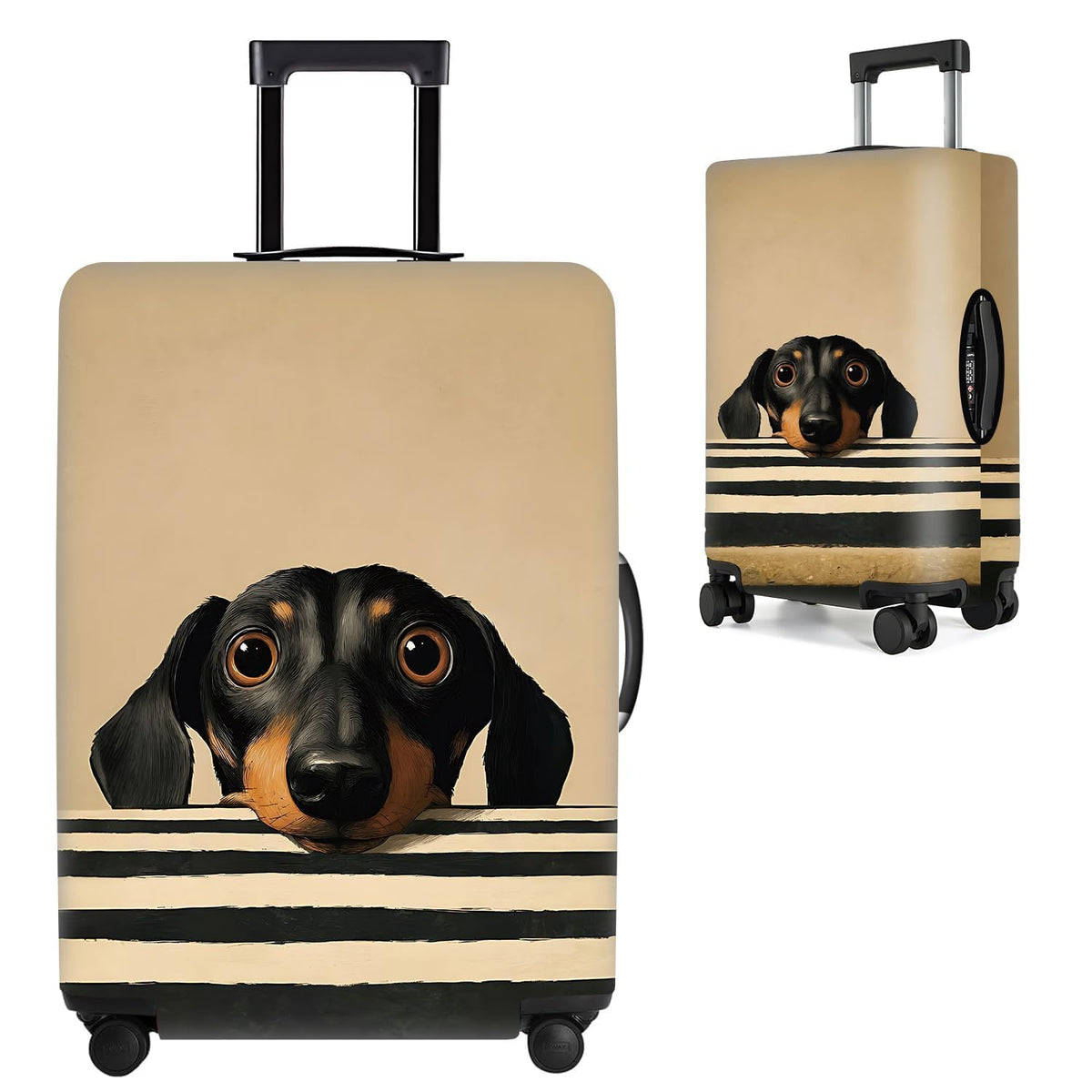 Cute Panda Luggage Cover – Bamboo Climbing Panda Suitcase Protector, Stretchable & Waterproof Travel Luggage Sleeve,M