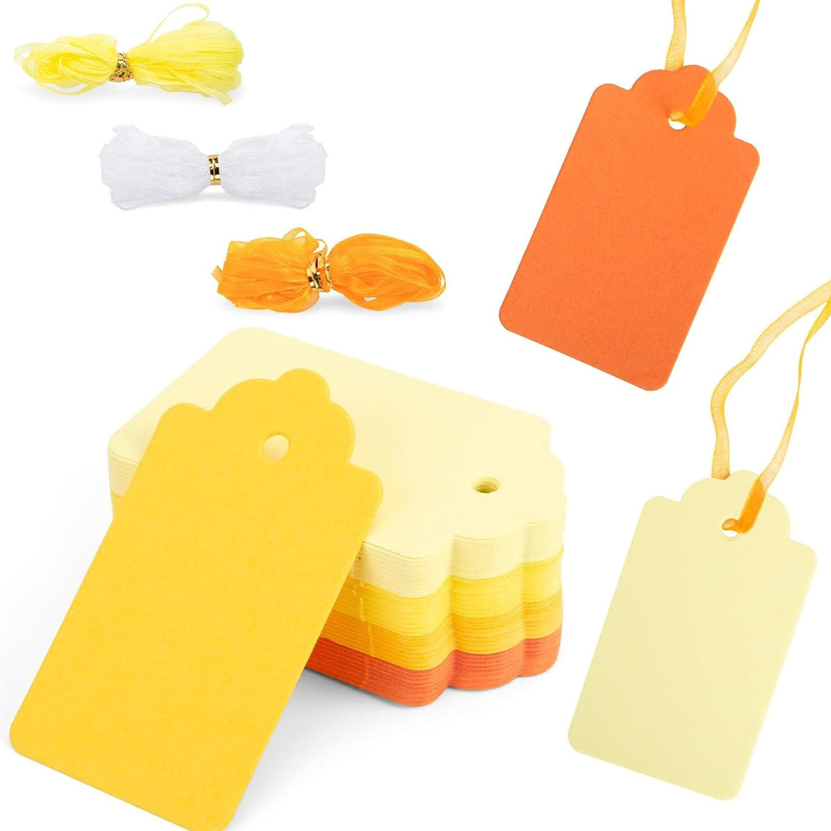 SALLYFASHION 100PCS Gift Tags with String Attached, Kraft Paper Hang Tags