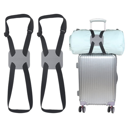 Luggage Bungee Luggage Straps for suitcases，Bag Bungee for Luggage，Adjustable Size Luggage Straps and Elastic Travel Accessories- 2 Pack (Black-2)