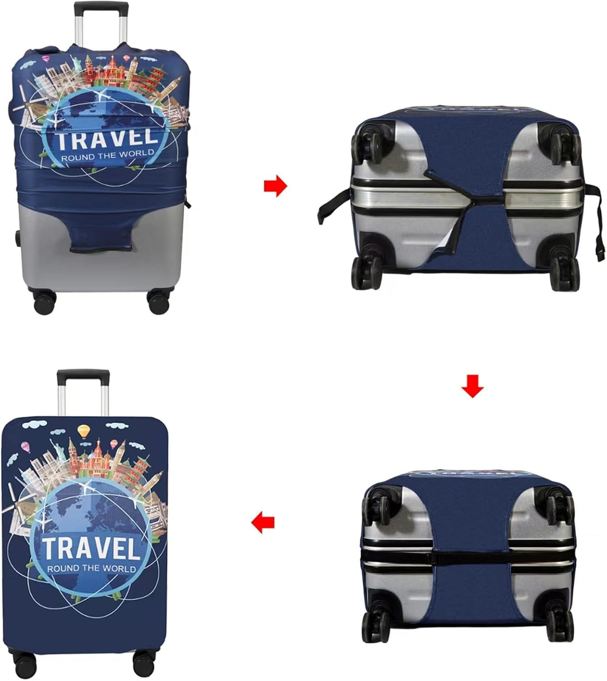 WUJIAONIAO Travel Luggage Cover Suitcase Cover Protector Skins 18-32 Inch