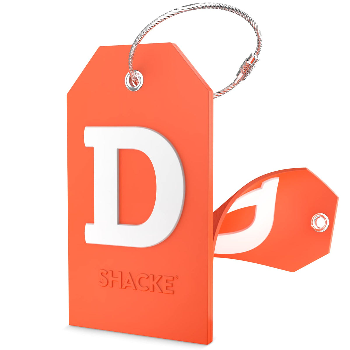 Shacke Initial Luggage Tag with Privacy Cover & Steel Loop (Aqua Teal, P)