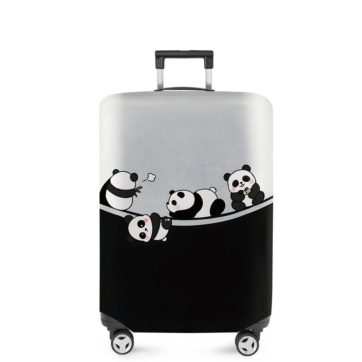ANNA QUEEN Panda Family Luggage Cover, Cute Panda Design Suitcase Protector, Stretchable Washable Travel Sleeve for 28-30 Inch Luggage