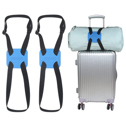 Luggage Bungee Luggage Straps for suitcases，Bag Bungee for Luggage，Adjustable Size Luggage Straps and Elastic Travel Accessories- 2 Pack (Black-2)