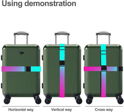 Luggage Straps for Suitcases TSA Approved Easy Pack Organized Suitcase Strap, Luggage Strap, Luggage Belt Strap, Bag Straps for Luggage. Buckle Straps Travel Accessories (Gradient Dot)