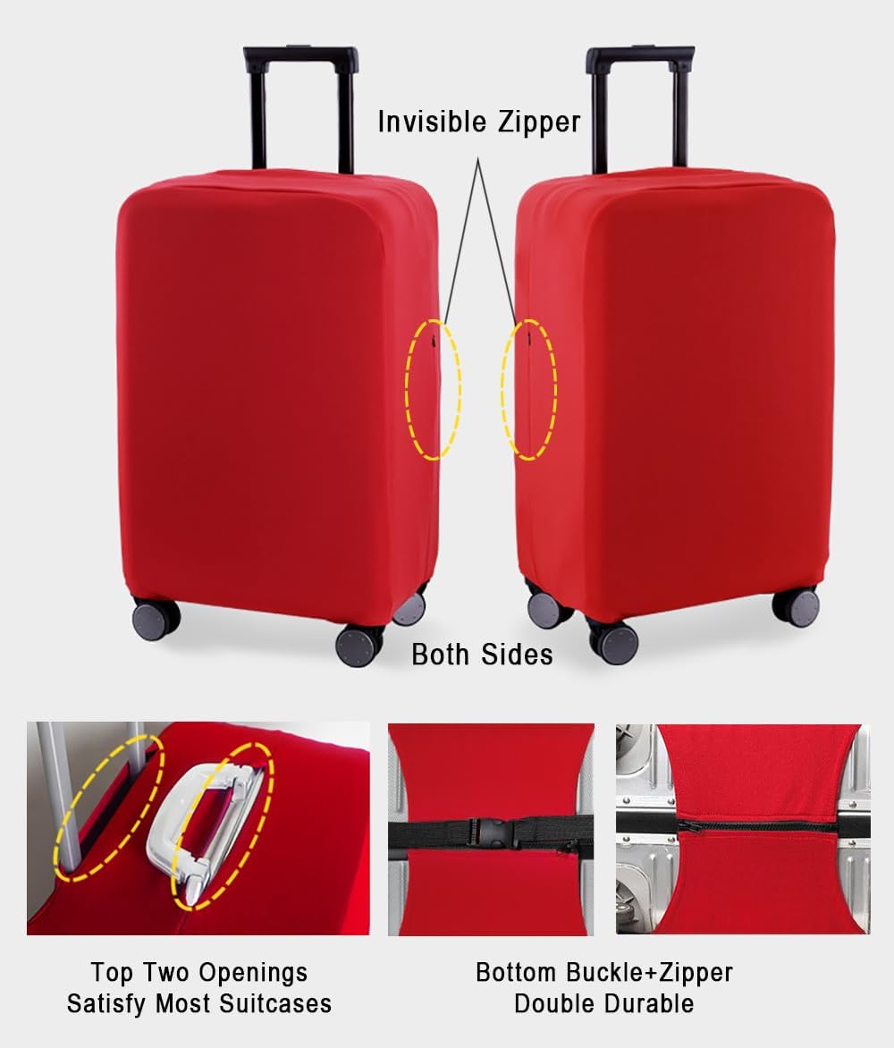 KirGiabo Suitcase Covers for Luggage Luggage Cover Protector,Red,M