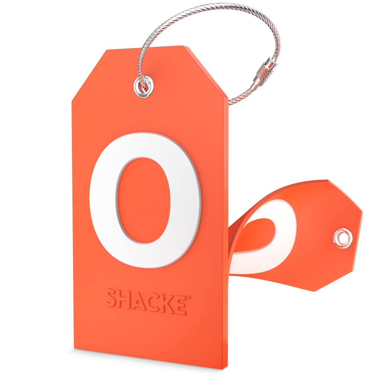 Shacke Initial Luggage Tag with Privacy Cover & Steel Loop (Aqua Teal, P)