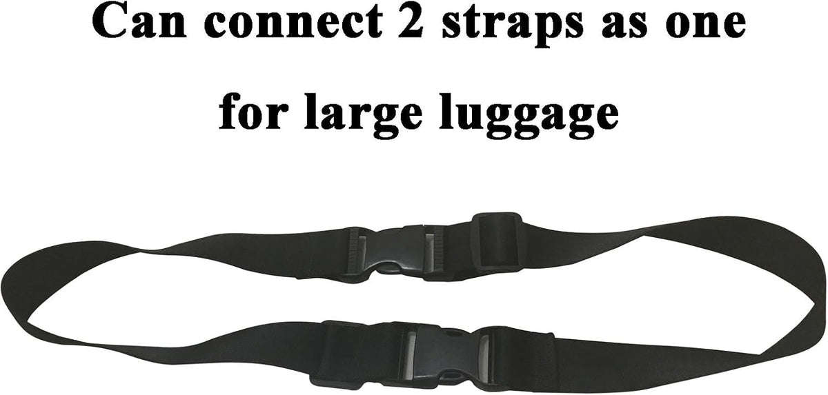 2pcs Travel Luggage Straps for Suitcases, Two Add a Bag Travel Luggage Adjustable Buckle Belt Travel Accessories Connector Attachment - Connect Your 3 luggages