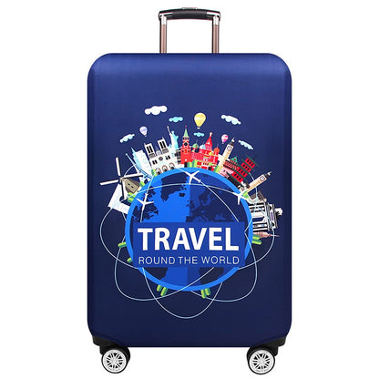 MosaiRudo Thicker Luggage Cover Elastic Suitcase Cover Protector Fits 18-32 Inch Suitcase Travel Accessories (World Map, M)