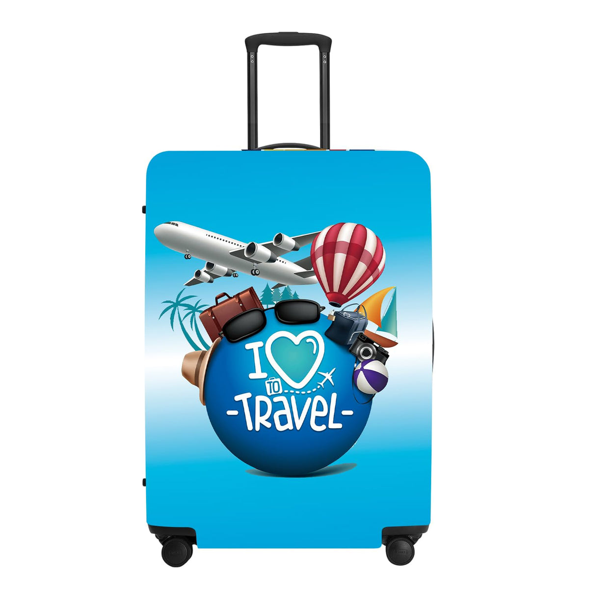 Cute Penguin "Mine" Luggage Cover Set, Cartoon Animal Print Waterproof Suitcase Protector, Travel Accessories