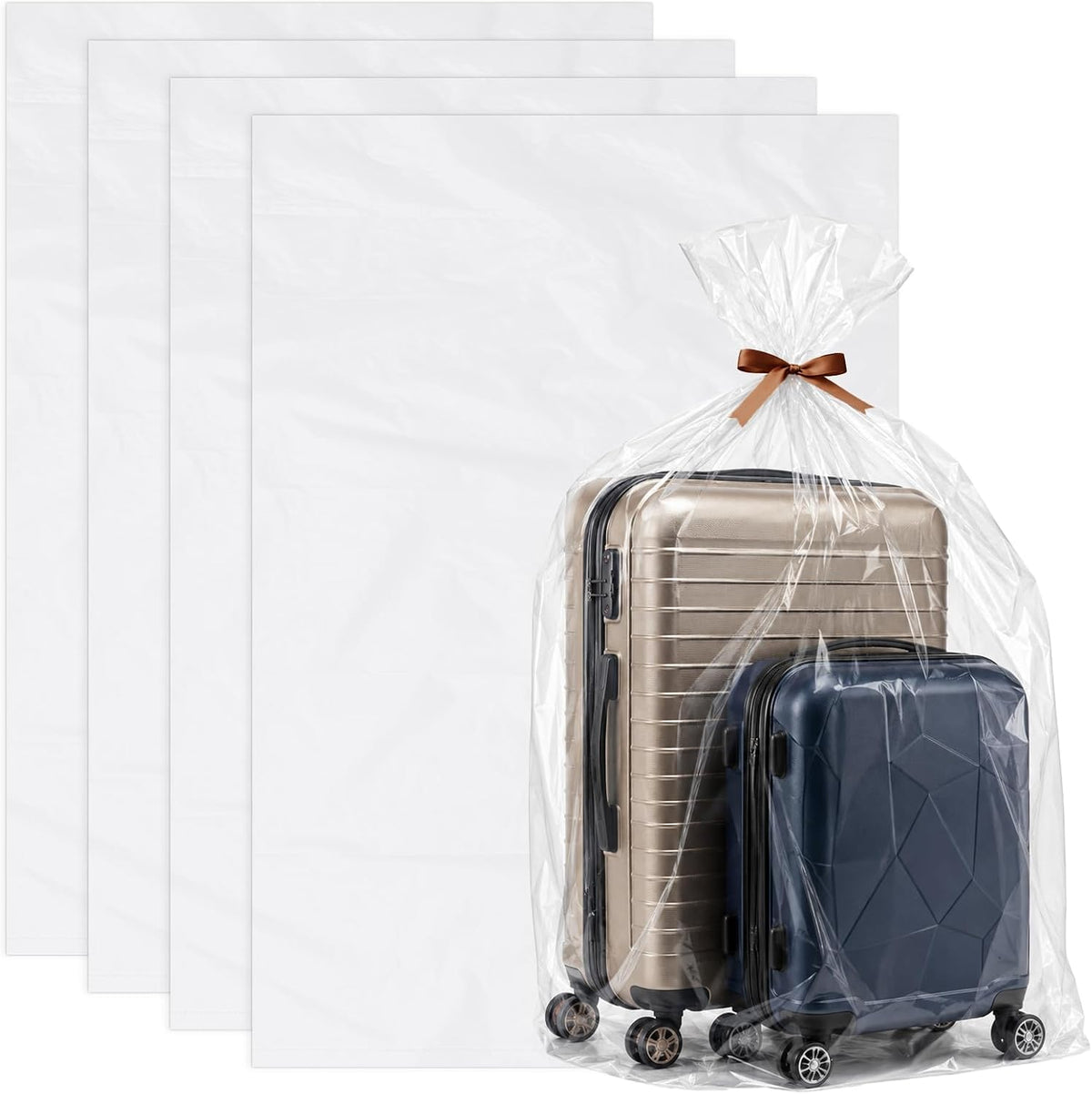 4 Pack Extra Large Clear Plastic Bags, 40" x 60" Large Storage Bags