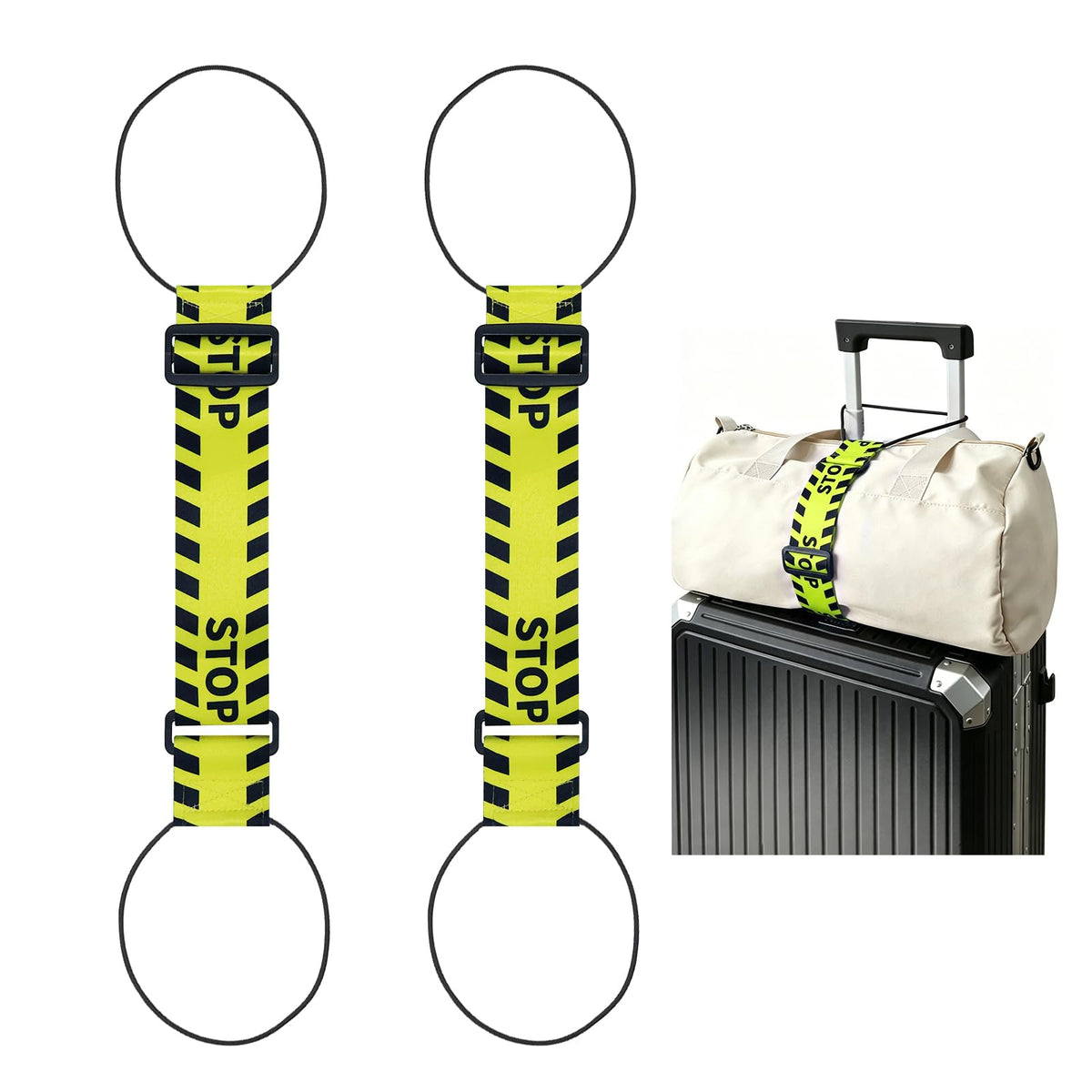 2 Pack Multi Use Strong Adjustable Luggage Connector Straps for Suitcases