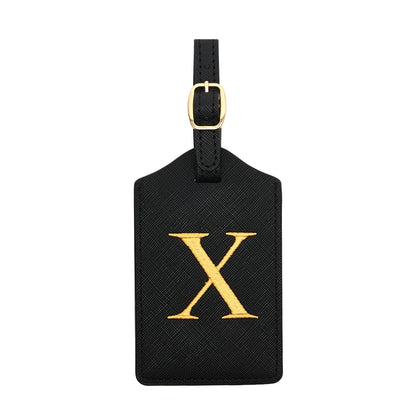 Luggage Tag PU Leather for Suitcase Baggage Handbag Travel Bag Label Suitcase Tag Label Tag w. Name Card & Privacy Cover (B)