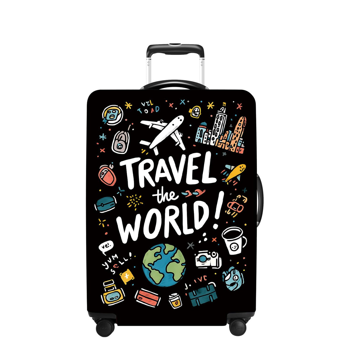 Tree Luggage Cover Washable Suitcase Cover Protector Fit 24-26 Inch Luggage Durable Travel Bag Cover with Zipper Closure M