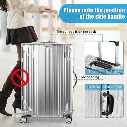 Yotako 3 Pieces Clear PVC Suitcase Cover Tough Protector, 20" 24" 28" Luggage Covers for Wheeled Suitcase