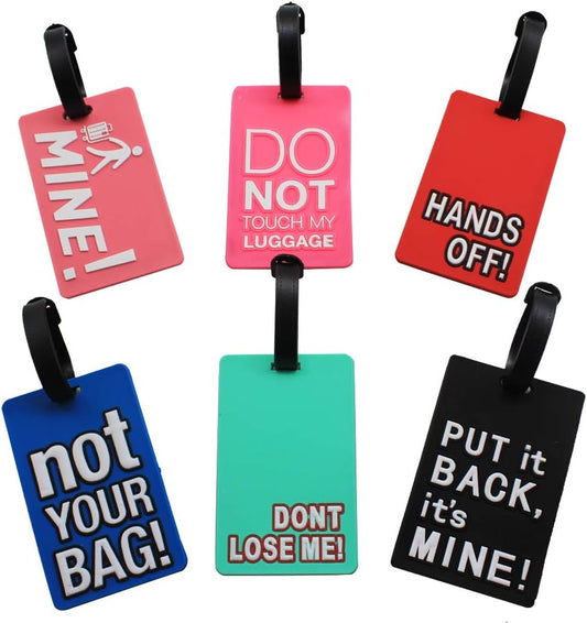 Mziart Funny Luggage Tags for Suitcases, 6 Pack Cute Bag Tags Travel Gifts