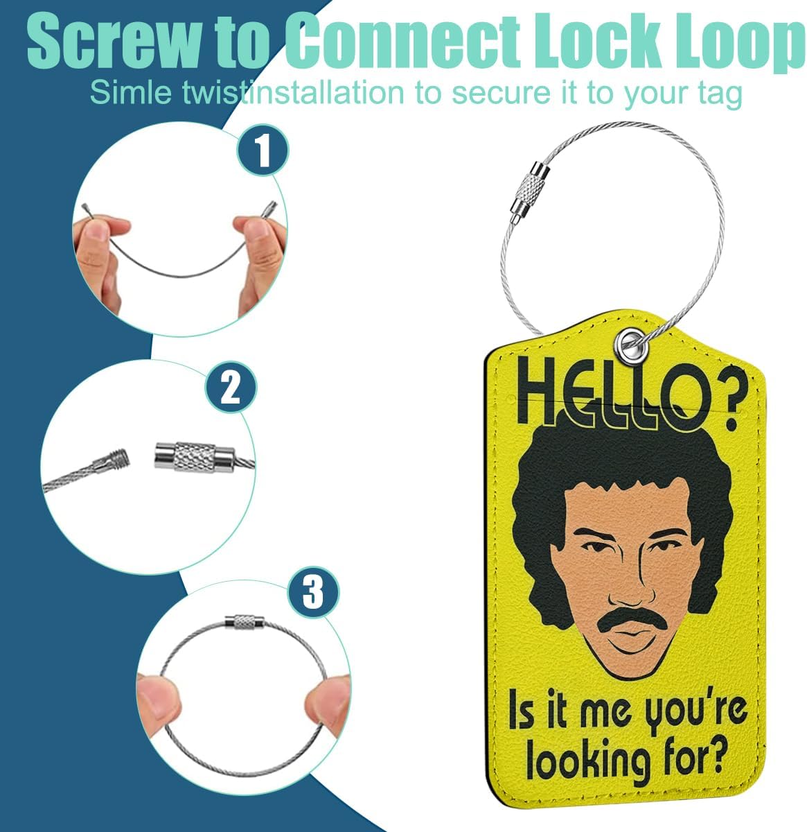 2 Pcs Funny Luggage Tag, Suitcase Tags with Privacy Flap and Metal Loop
