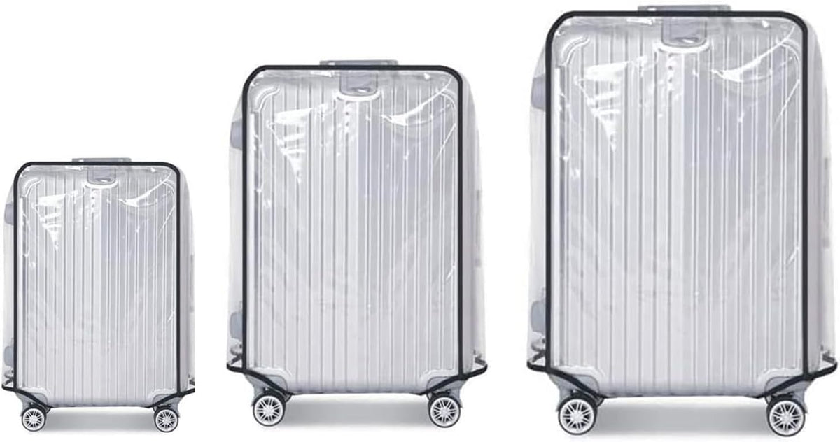 3 Pieces Clear PVC Suitcase Cover Luggage Cover Suitcase Cover Set for 3 Luggage Covers for Suitcase (20-24-28Inch)