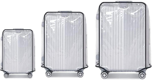 3 Pieces Clear PVC Suitcase Cover Luggage Cover Suitcase Cover Set for 3 Luggage Covers for Suitcase (20-24-28Inch)