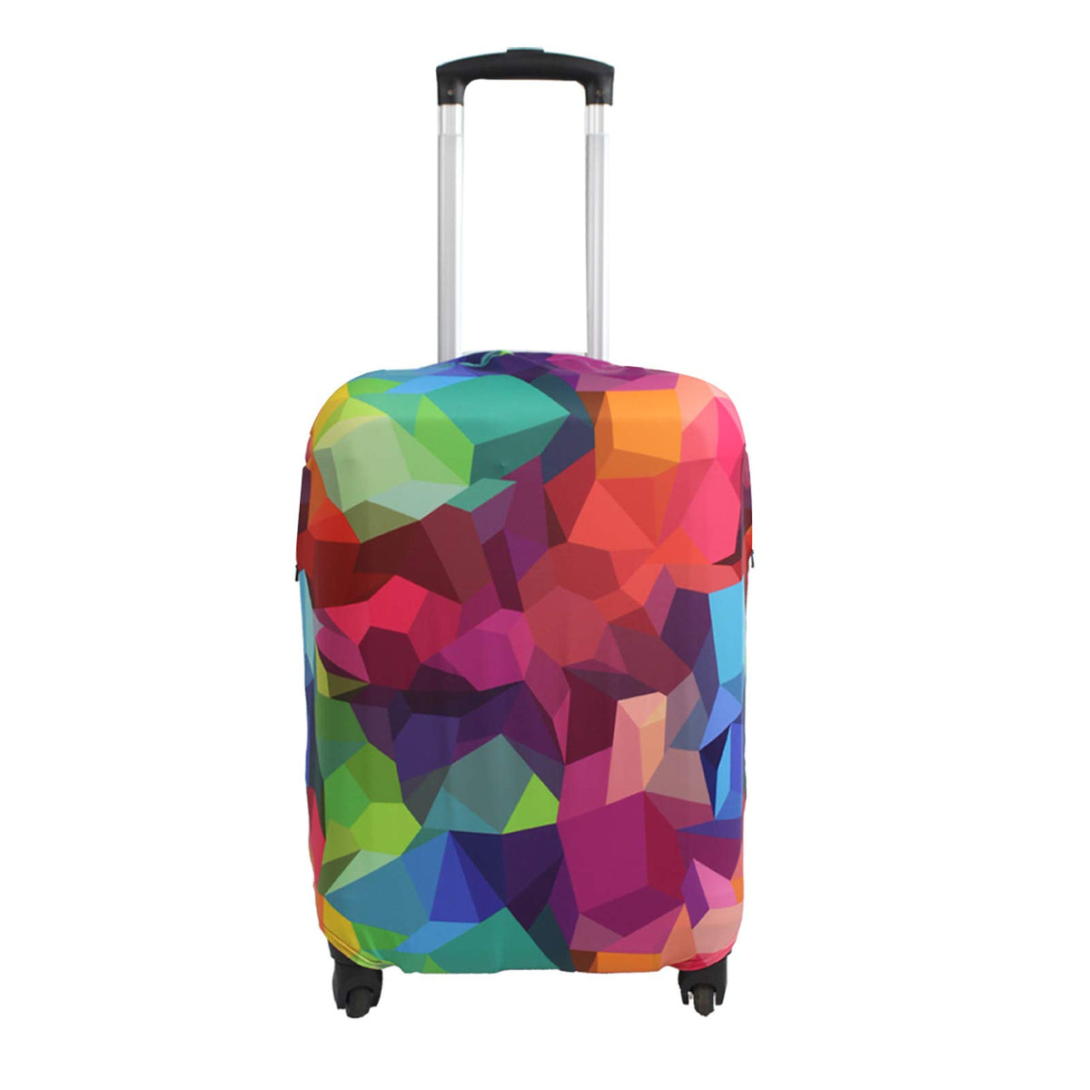 Explore Land Travel Luggage Cover Fits 23-26 inch Case (Black, M)