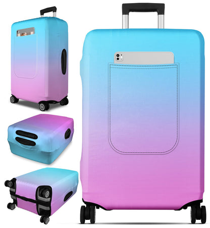 Slohif Luggage Cover for Suitcase Tsa Approved Protector - Luggage Sleeve Large Suit Case Cover Travel Stretch Baggage Case Protective Washable Fit 24-27 Inch Black Tape M