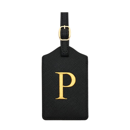 Luggage Tag PU Leather for Suitcase Baggage Handbag Travel Bag Label Suitcase Tag Label Tag w. Name Card & Privacy Cover (B)