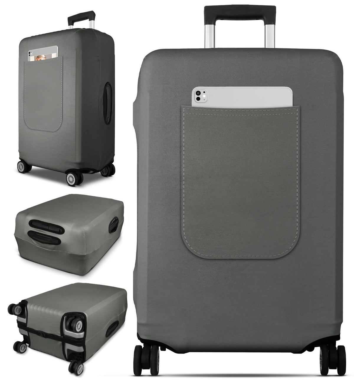 Slohif Luggage Cover for Suitcase Tsa Approved Protector - Luggage Sleeve Suit Case Cover Travel Stretch Large Baggage Case Protective Washable Fit 28-30 Inch Black