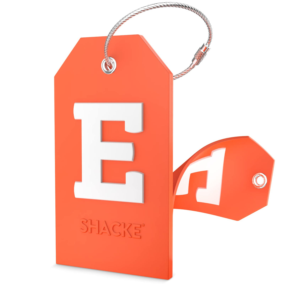 Shacke Initial Luggage Tag with Privacy Cover & Steel Loop (Aqua Teal, P)