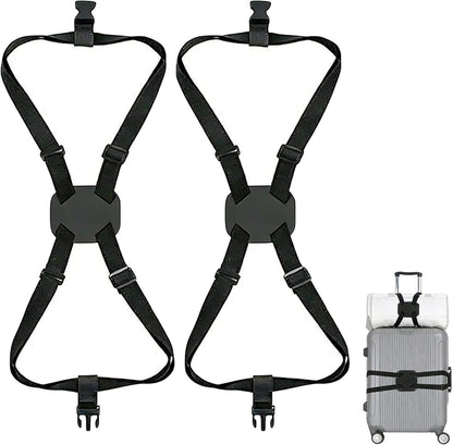 Luggage Straps Bag Bungee,Luggage Straps for Suitcases,Suitcase Straps,Elastic Strap,Ajustable Elastic Bungee Belt 2 Pack,Add a Bag Easy to Travel Suitcase,Travel Suitcase Bag Accessories.(Black)