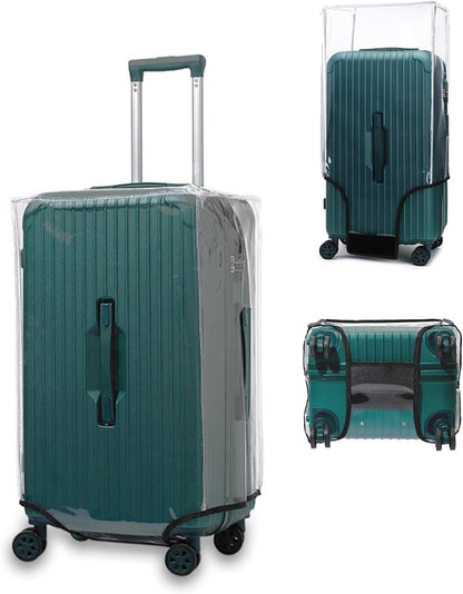 32 Inch Trunk Luggage Cover, Transparent PVC Suitacse Cover, Travel Waterproof Clear Luggage Protector Suitcase Cover