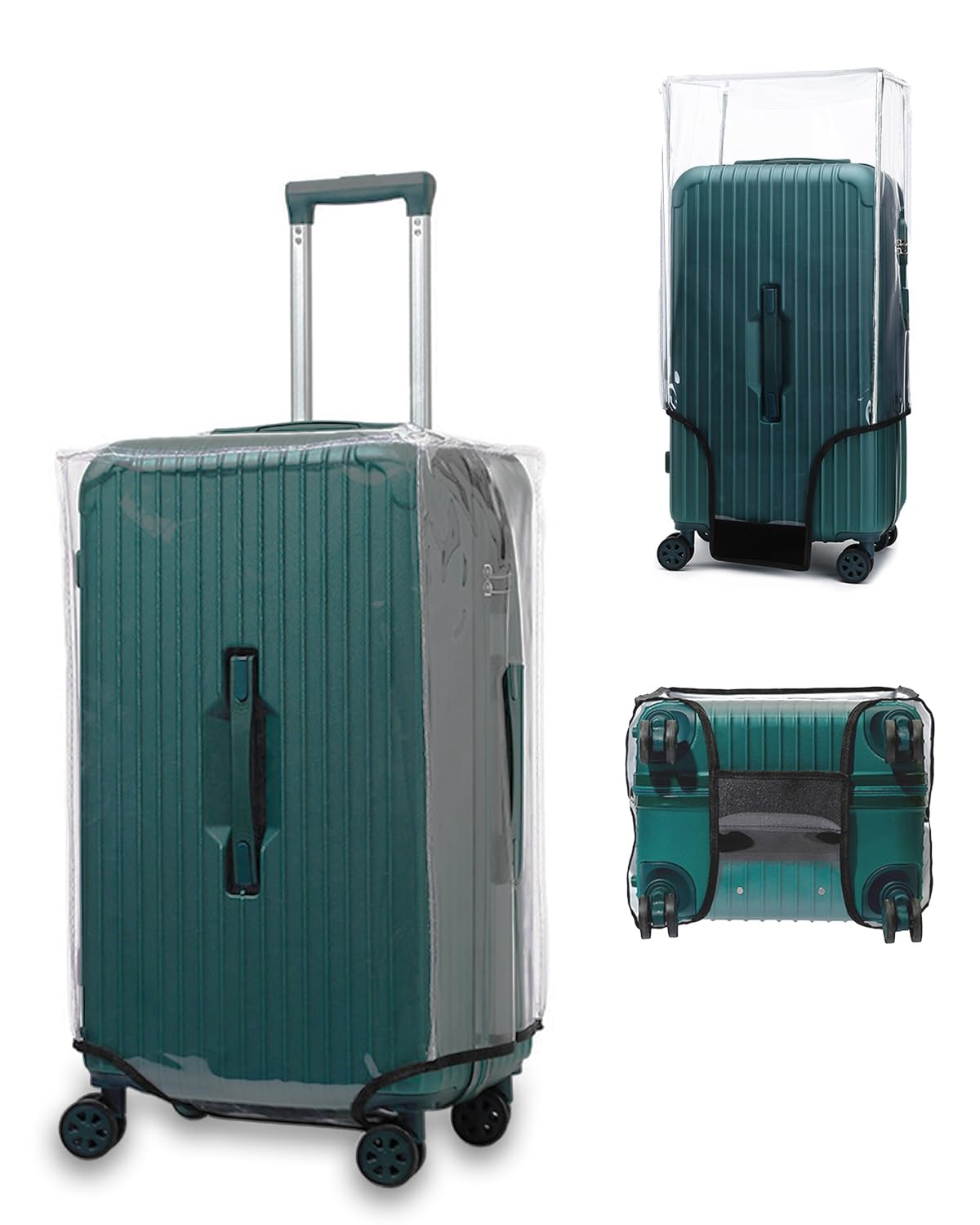 32 Inch Trunk Luggage Cover, Transparent PVC Suitacse Cover, Travel Waterproof Clear Luggage Protector Suitcase Cover