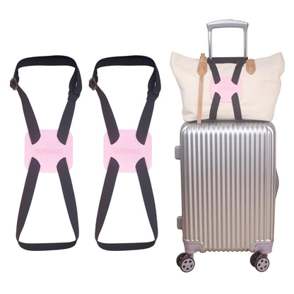 Luggage Bungee Luggage Straps for suitcases，Bag Bungee for Luggage，Adjustable Size Luggage Straps and Elastic Travel Accessories- 2 Pack (Black-2)