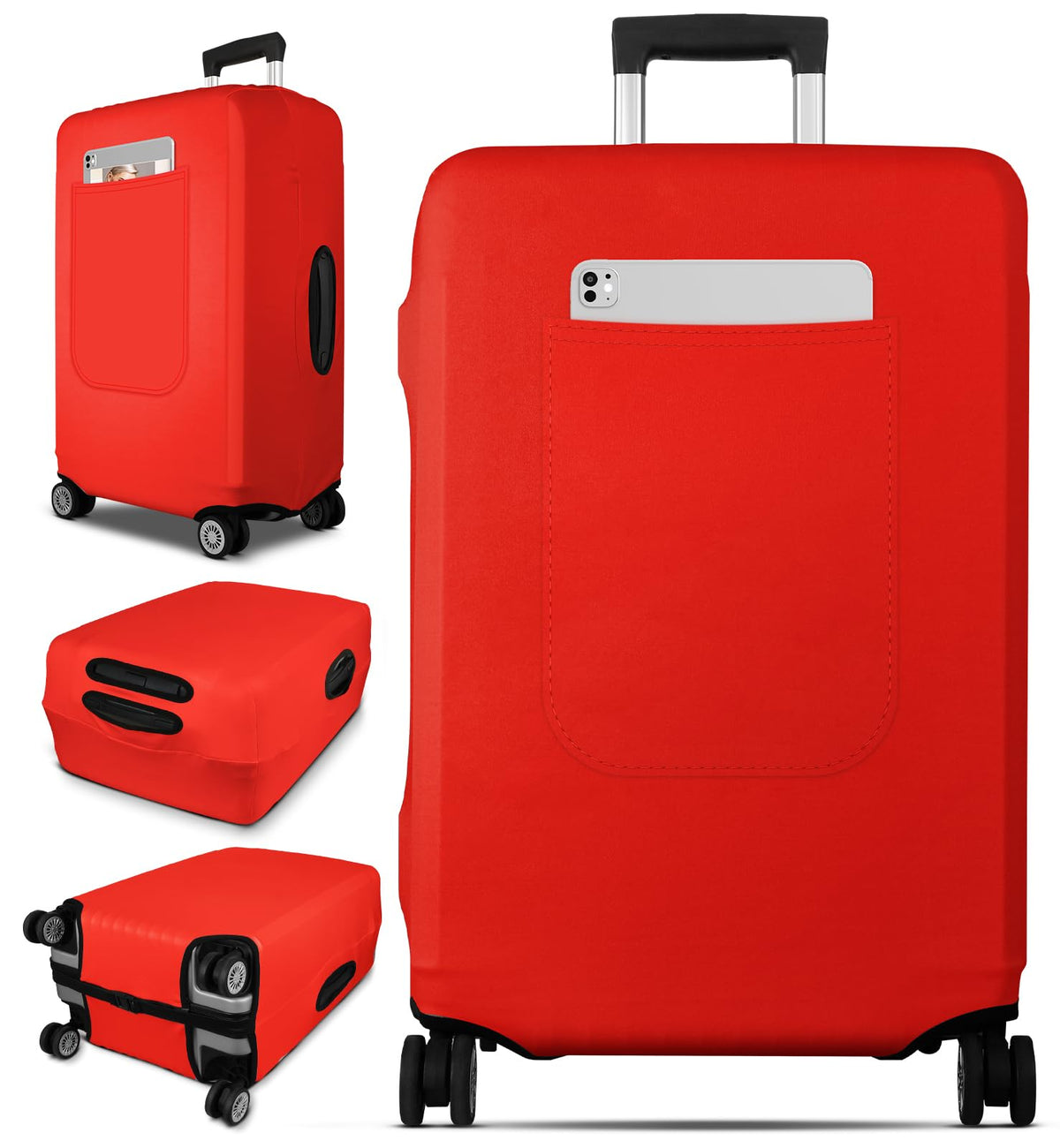 Slohif Luggage Cover for Suitcase Tsa Approved Protector - Luggage Sleeve Suit Case Cover Travel Stretch Large Baggage Case Protective Washable Fit 28-30 Inch Black