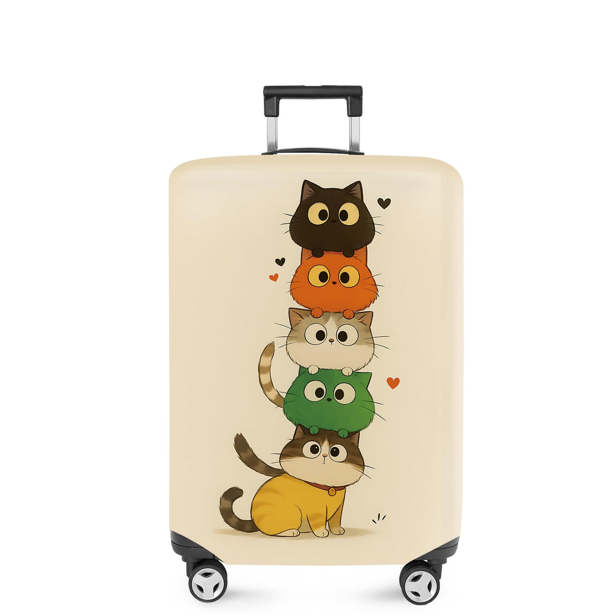 ANNA QUEEN Panda Family Luggage Cover, Cute Panda Design Suitcase Protector, Stretchable Washable Travel Sleeve for 28-30 Inch Luggage