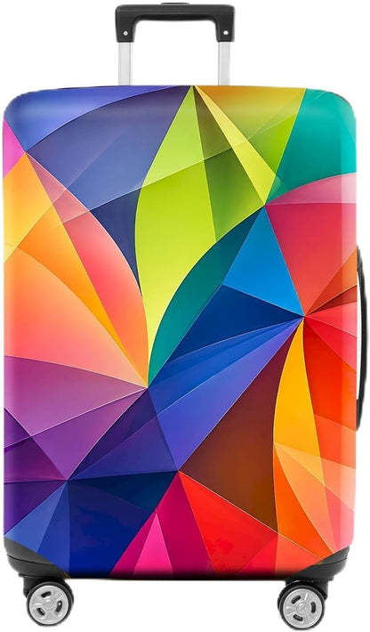 Colorful Geometric Luggage Cover, Abstract Suitcase Protector