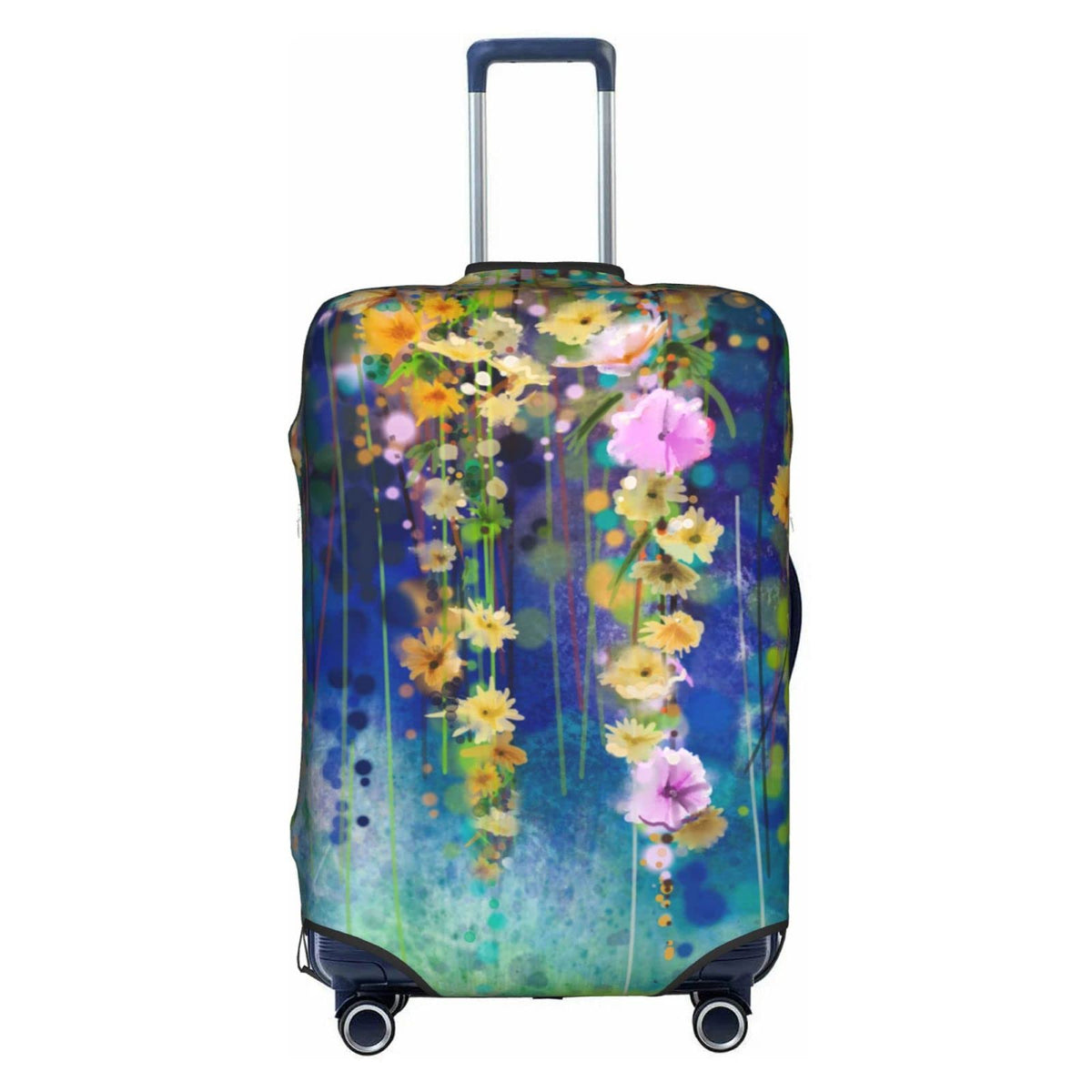 Tropical Beach Palm Tree Luggage Cover, Washable Elastic Baggage Protector, Anti-scratch Double-sided Zipper Closure for 25-28 Inch Wheeled Suitcase